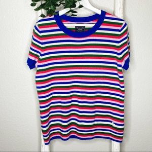 Abercrombie & Fitch 100% Cashmere Pullover Striped Sweater Medium